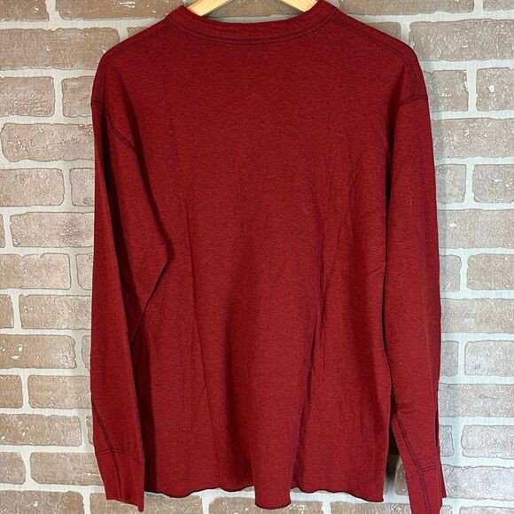 LL Bean Men's Traditional Fit Henley Two-Layer River Driver Shirt Red Be… - Picture 4 of 5
